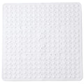ENKOSI Square Shower Mat 27x27 inch - Large Anti Slip Bathroom Shower Stall Mats for Smooth Shower Floors - Square Bath Mat with Strong Secure Suction Cups and Drain Holes in Middle (White 27x27) - color: White