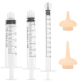 Pet Feeding Syringe with Nipple, Silicone Feeding Tools for Kitten Puppy Feeding Syringe for Newborn Cat Dog Small Animals Rabbits (1ml+3ml+5ml+2 Nipple) - color: 1ml+3ml+5ml+2 Nipple