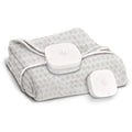 Hidden Heat Electric Foot of the Bed Warmer by SpotWarm; Wireless RF Remote, Microplush Flannel Mattress Warmer for Heated Feet. Queen Bed - 60” by 24” - size: 60" by 24"