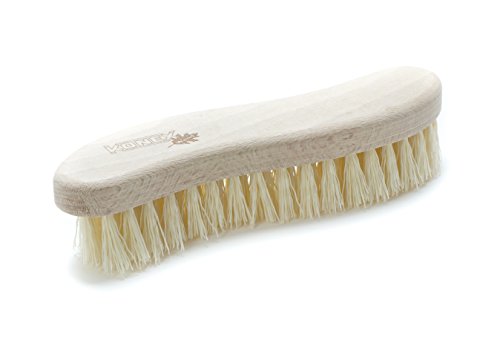 Konex Heavy Duty Scrub Brush - Old-Fashioned Wooden Design, Curved for Bathtubs, Wall and Floor Tiles - S-Shaped for Grime and Mildew Removal - size: 1 Count (Pack of 1)