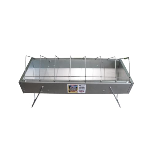 Little Giant® Duck Feeder - Galvanized Steel with Feed Saver Grid - Heavy Duty Metal Feeder Designed for Ducks - Made in USA (20 Inch) - size: 20 Inch