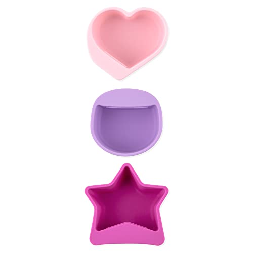 Bumkins Baby Silicone Little Dippers, Attaches to Bowls, Dishes and Plates, Sauce Cup, Holds Condiments, Dip, Puree, Toppings, Baby Led Weaning, Essential Feeding Supplies, for Babies 6 Months Up - color: Pnk-Lav 3pk, size: 3-Pack