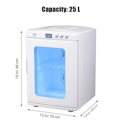 25L Reptile Egg Incubator with Cooling & Heating - Portable Scientific Lab Incubator, 10°c-60°c Temperature Control, 12V/110V Digital Incubator for Small Reptiles Hatching,White - color: White