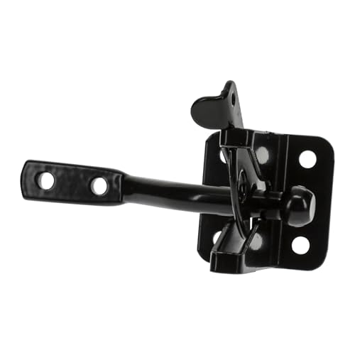 National Hardware Automatic Gate Latch, 4 in Strike, Steel, Black | Self-Latching on Close for Outswing Farm Gates and Animal Pens; Padlockable, Left or Right Hand Mounting - size: 1 Count (Pack of 1)