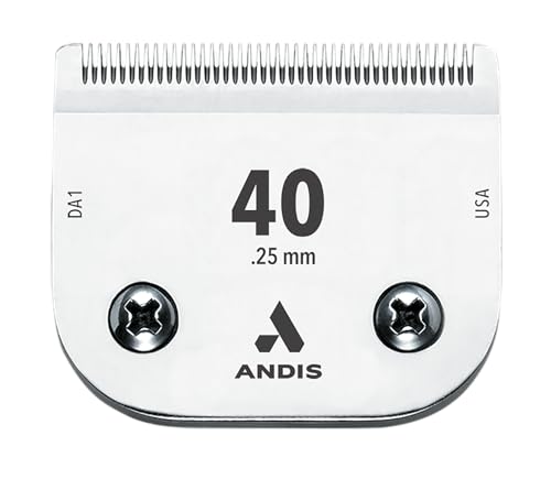 Andis 64265 CeramicEdge Carbon-Infused Steel Pet Clipper Blade, Size-40, 1/100-Inch Cut Length 64265, Chrome - size: 40 Blade (Pack of 1)