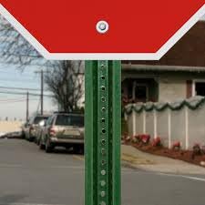 U-Channel Sign Post/Delineator Post, 6-Foot Green Painted, 1.12 lb/ft Steel, Pre-Drilled Holes (4 Pack)