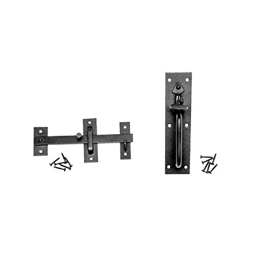 Renovators Supply Manufacturing Black Iron Norfolk Thumb Door Latch Gate Lock Colonial Style with Mounting Hardware - color: Black Iron Norfolk, size: Pack of 1