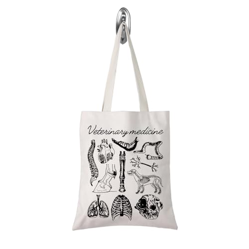 TSOTMO Veterinary Medicine Anatomy Tote Bag Future Vet Shopping Bag Vet Student Graduation Gift for Sister