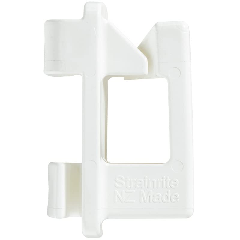 Strainrite® Pigtail Clip-On Insulator for Electric Fence Posts – 25 Pack | Clip-on design — twist and press to install. Holds low-tension electric conductors. For Strainrite® pigtail posts. White.