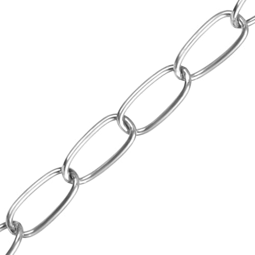60ft Galvanized Steel Hanging Jack Chain Silver Metal Link Chain Roll Spool | Heavy Duty Hanging Chain for Home Outdoor Camping, Silver, 2 Pack