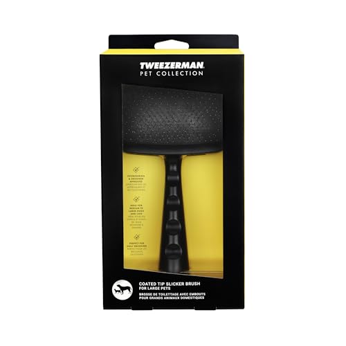Tweezerman Slicker Brush for Pets-Grooming Brush with Coated Bristles