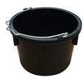 8 Quart Black Poly Resin Farm/Ranch Utility Bucket Pail - Pack of (3)