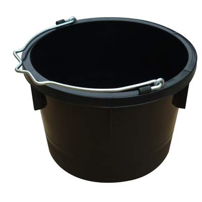 8 Quart Black Poly Resin Farm/Ranch Utility Bucket Pail - Pack of (3)