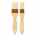 2 Pcs Boar Bristle Pastry Brush, Basting Brush, Beech Wood Handle | 1 inch & 1.5 inch, sauce, cooking, food, butter, egg wash, BBQ, baking, 660F heat resistant, easy clean