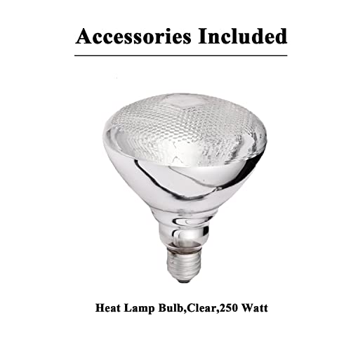 KOUDA Commercial Food Warmer Lights Telescopic Heating Lamps for Buffet Kitchen Restaurant (Dia.29cm,Adjustable Height.60-150cm) (Silver)