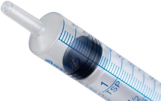 ONE-CARE 10ml Oral Syringe w/Cap, Slip Tip Liquid Dispensers, 100/Box | Precise Dosing, Infants-Oral Feed, Accurate Graduation, Individually Wrapped, Food-Grade Plastic, Adult & Pet - size: 10 ml Blue Scale