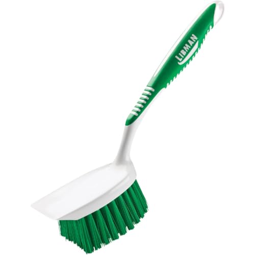 Libman 11.13 in. 95% Recycled PET Water Bottles Bristle Polypropylene Plastic Scrub Brush - 1 Each