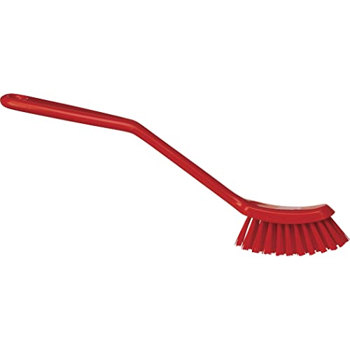Vikan - Fine Dish Brush - Heavy-Duty, Narrow, Slip-Resistant Cleaning Brush, Polypropylene, Polyester Bristle, 11 Inch, Red, (42874) - color: Red, size: 1 Count (Pack of 1)