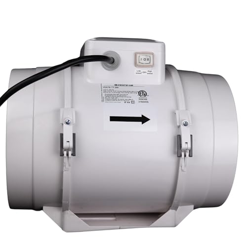 VENTS-US TT 200-8 inch Inline Fan for Ducting with High Static Pressure Application - Ideal Solutions for Multi-Purpose Supply or Exhaust Use in Household and Commercial Ventilation