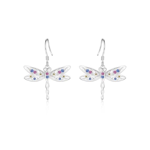 Celtic Animal Earrings for Women - Sterling Silver Hypoallergenic Horse/Dragon/Cow/Goat/Dragonfly/Butterfly Dangle Earrings Animal Jewelry Gifts Birthday Christmas Gifts for Women - color: Celtic Dragonfly Earrings