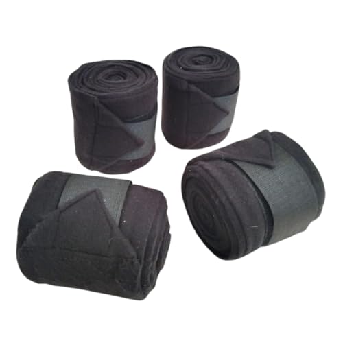 Horse Leg Bandage/Horse Leg wrap (Set of 4) Red, Blue, Navy Blue, and Black (Black) - color: BLACK