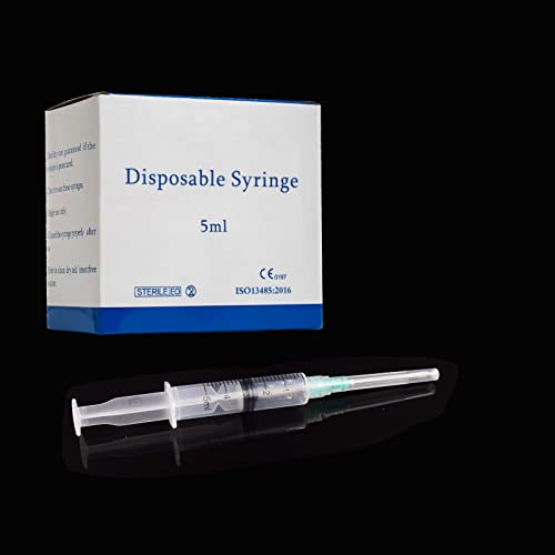5ml Syringe with Needle 21 Gauge 1.5 Inch Luer Lock, Individually Wrapped - style: 5ML