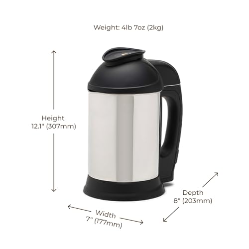 Almond Cow Nut Milk Maker Machine, Plant-Based Milk Maker for Almond, Oat, Cashew, Soy Milk, Stainless Steel, No Straining Needed - Makes 5-6 Cups, 120V - size: Almond Cow