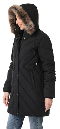 Women's Winter Coat Long Puffer Jacket - Waterproof Warm Thickened Snow Coat for Women - color: Black, size: 3X-Large