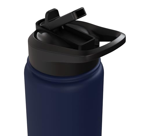 Dabbing Goat Funny Farm Animal Kids Retro Sunset Cool Stainless Steel Insulated Water Bottle - color: Navy Blue