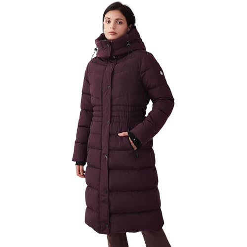 IKAZZ Women's Winter Coats, Thickened Warm Insulated Vegan Down Long Parka Jacket with Hood - color: Purple, size: X-Large