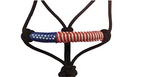 Majestic Ally Poly Braided Patriotic Nose Poly Rope Halter and 10' Matching Lead - color: Black