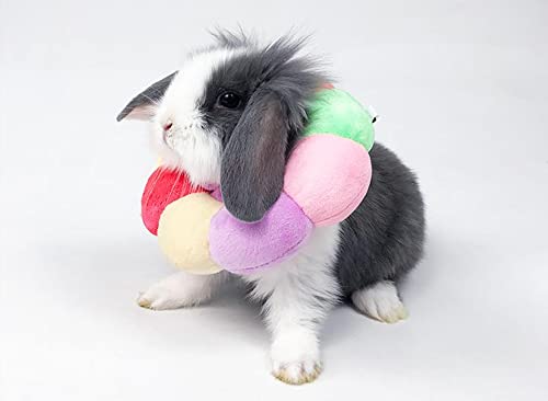 Adjustable Rabbit Protection Cone Collar,Soft Pet Recovery Collar for Rabbit/Chinchilla/Guinea Pigs/Kitten After Surgery Wound Healing,Elizabeth Neck Recovery E-Collar for Small Animals (S) - size: S
