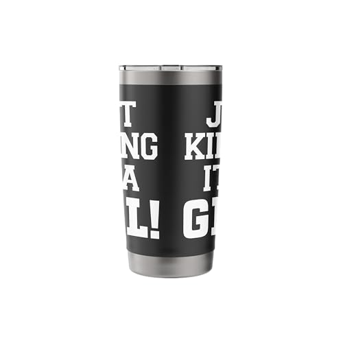 Just Kidding It's a Girl Pink Gender Reveal Party Supplies Stainless Steel Insulated Tumbler