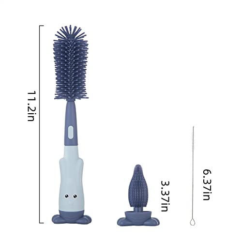 Silicone Baby Bottle Brush with Stand, Water Bottle Brush Cleaner Set | Cup Cleaning Brush, Multifunctional Cleaning Brush Set - color: Green 1
