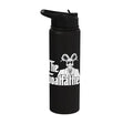 Funny Goat Gift for Men Women Kids Youth Girls Boys Mom Dad Stainless Steel Insulated Water Bottle - color: Black
