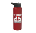 My Kids Are Buttheads Funny Goat Lover Goat Mom Farmer Stainless Steel Insulated Water Bottle - color: Red
