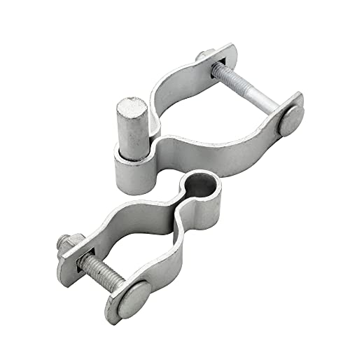 1-3/8" x 2-3/8" Chain Link Fence Gate Post Hinge, Heavy Duty Gate Hinges with 1-3/8" Female Hinges （2 Piece） and 2-3/8" Male Hinges （2 Piece）, Nut/Bolt Included, 3mm Thickness.