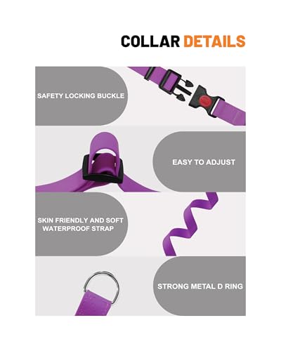 Waterproof Martingale Collar for Dogs,Easy to Clean Dog Collars with Safety Quick Release Buckle,Rubber Collar for Medium Large Dogs Walking Training (Purple, S (13.4-16.5inch)) - color: Purple, size: S (13.4-16.5inch)