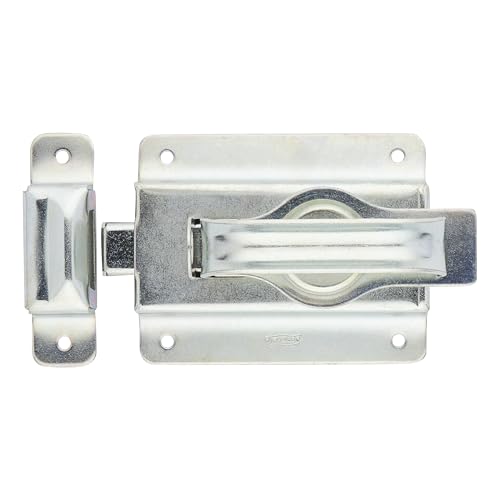 National Hardware Heavy Duty Swinging Door Latch, Steel, Zinc Plated | 3/8 in Automatic Locking Bolt Takes A Padlock; Right or Left Hand Operation on Sheds and Gates - size: 3/8 Inch