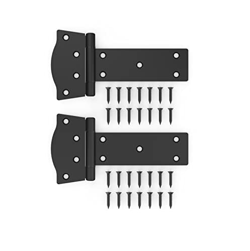 National Hardware N166-030 6-in Mountain Modern T Black Gate Hinge, 2 Count