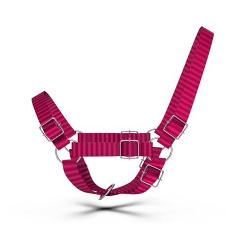 Adjustable Nylon Cow Halter | Calf Halter one Halter for (1 Year to Full Size) Easy Adjustable Straps elimates the Need of Ill-Fitting Cattle Halter - color: PINK