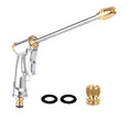 Hose Sprayer Nozzle Heavy Duty, High Pressure Hose Nozzle Water Adjustable Spray Gun Metal Brass Hose Attachment for Washing car, Cleaning, Watering Plants, lawn, Outdoor Gardening. - color: Silvery