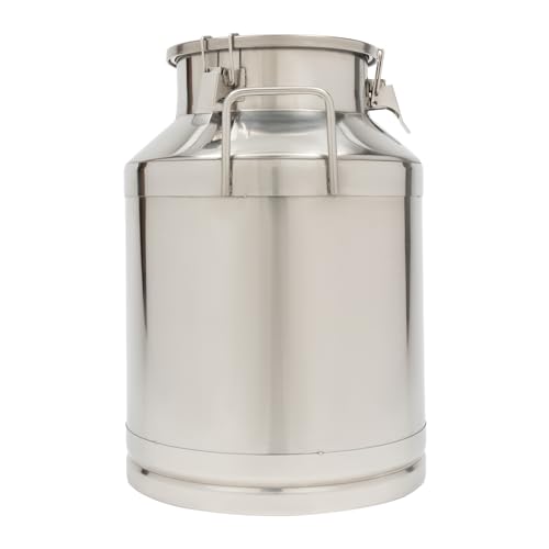DYNAMI 13.2Gal Stainless Steel Milk Bucket With Sealing Lid and Carry Handle,0.04inch Thickened Stainless Steel Milk Can Large Liquid Container Storage,for Wine, Oil Storage Transport (50L/13.2Gal) - size: 50L/13.2Gal