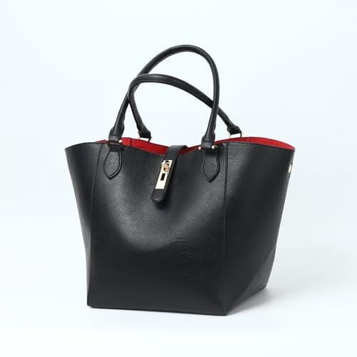 sqlp Large Work Tote Bag for Women Big Bucket Purses Designer Handbags - color: Black