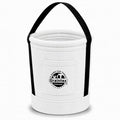 Graintex Tapered Canvas Bucket 12"x10"x15", Utility Tool Bucket One Inside Pocket, Reinforced Base & Carry Handle, Ripstop Canvas (White) - color: White