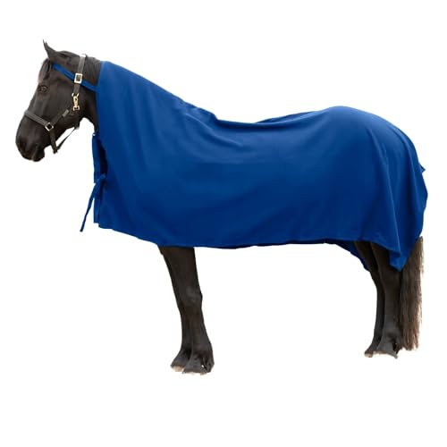 RESISTANCE Long Lasting & Warm Soft Fleece Square Cooler for Horse (Royal Blue, 90"x80") - color: Royal Blue