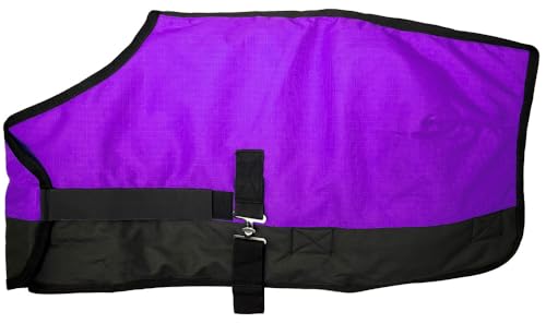 Mini/Pony/Livestock 1200D Adjustable Water Resistant Turnout Blanket - color: Purple, size: 56 - 62