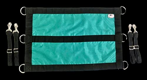 Majestic Ally 1200D 29"x19" Horse Stall Guard with Adjustable Straps and Hardware (Turquoise Black) - color: Turquoise Black