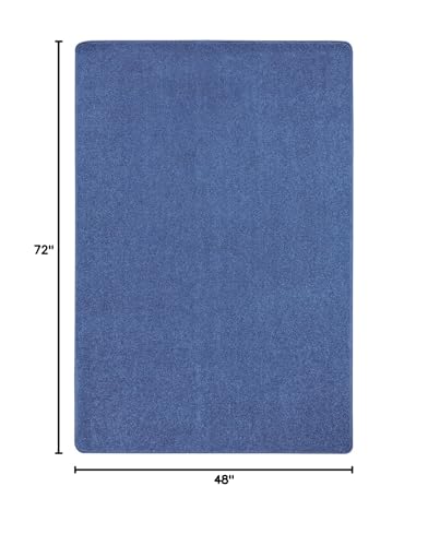 Joy Carpets Just Kidding Solid Color Area Rugs, Cobalt Blue, 4' x 6' - size: 4' x 6' (Rectangular)