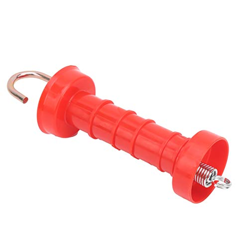 10Pcs Electric Fence Gate Handles, Farmily Plastic Red ABS Heat/Cold-Resistant Spring Gate Handles Agricultural Fencing Tools with 10Pcs Insulators